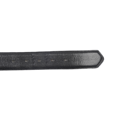 CHROME HEARTS BLACK LEATHER ROLLER BELT