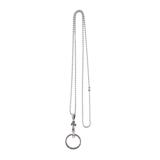 CHROME HEARTS STERLING SILVER EYEWEAR LOOP NTFL NECKLACE