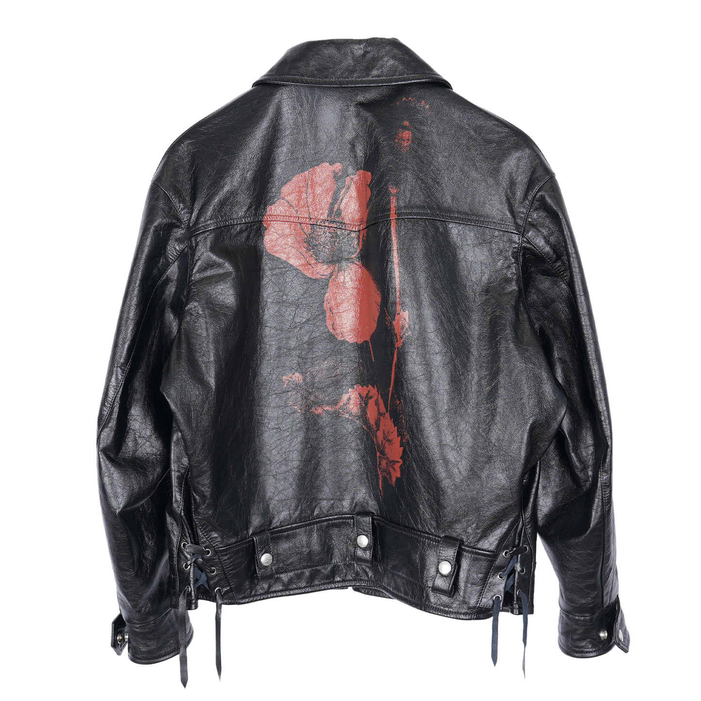 ERD MIDNIGHT OIL BLACK/RED LEATHER AVIATOR JACKET