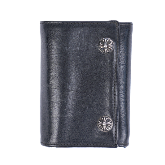 CHROME HEARTS BLACK CROSS PATCH SNAP WALLET
