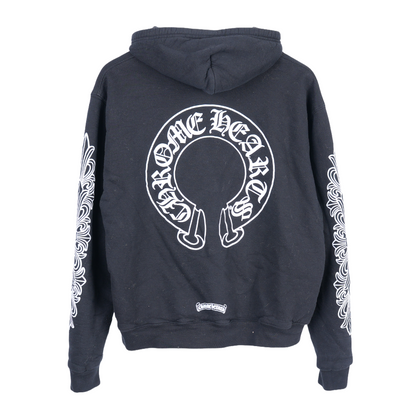 FLORAL HORSESHOE ZIP UP THERMAL HOODIE