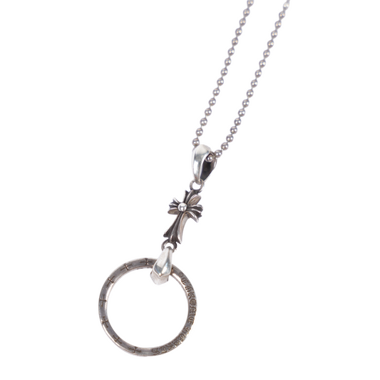 CHROME HEARTS STERLING SILVER EYEWEAR LOOP NTFL NECKLACE