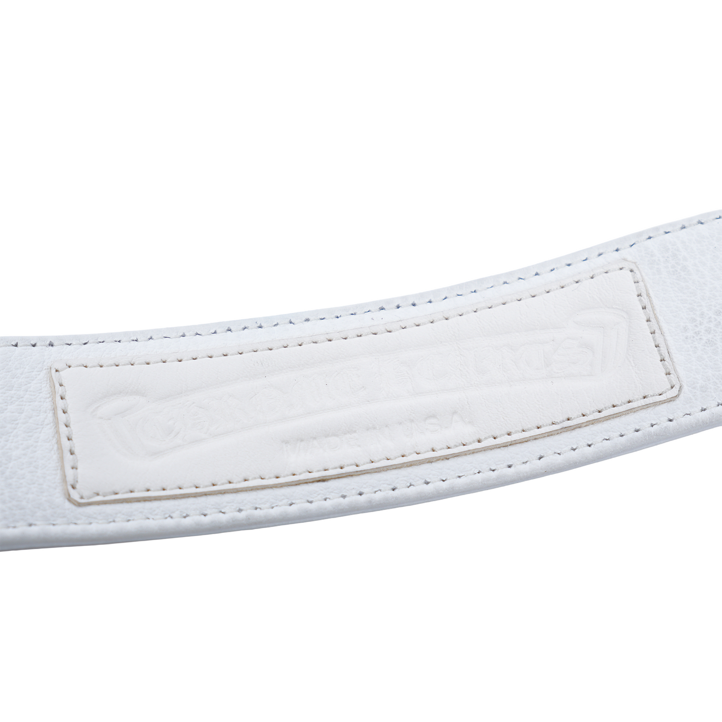 CHROME HEARTS WHITE LEATHER BELT STRAP