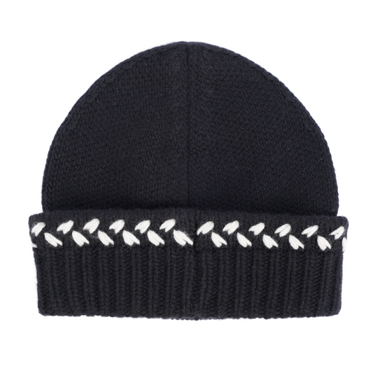 CHANEL KNITTED LOGO BEANIE