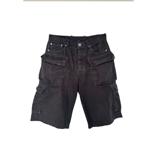 CHROME HEARTS FATIGUE CARGO SHORTS BLACK VINTAGE