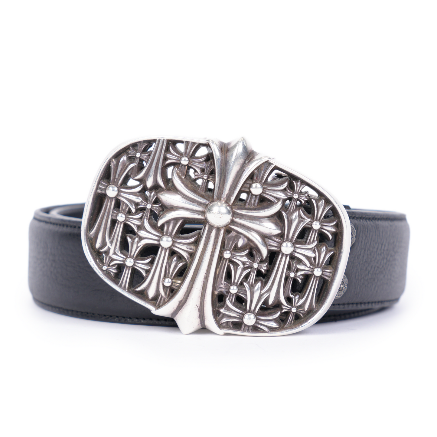 CHROME HEARTS CEMETERY BELT WITH BLACK STRAP
