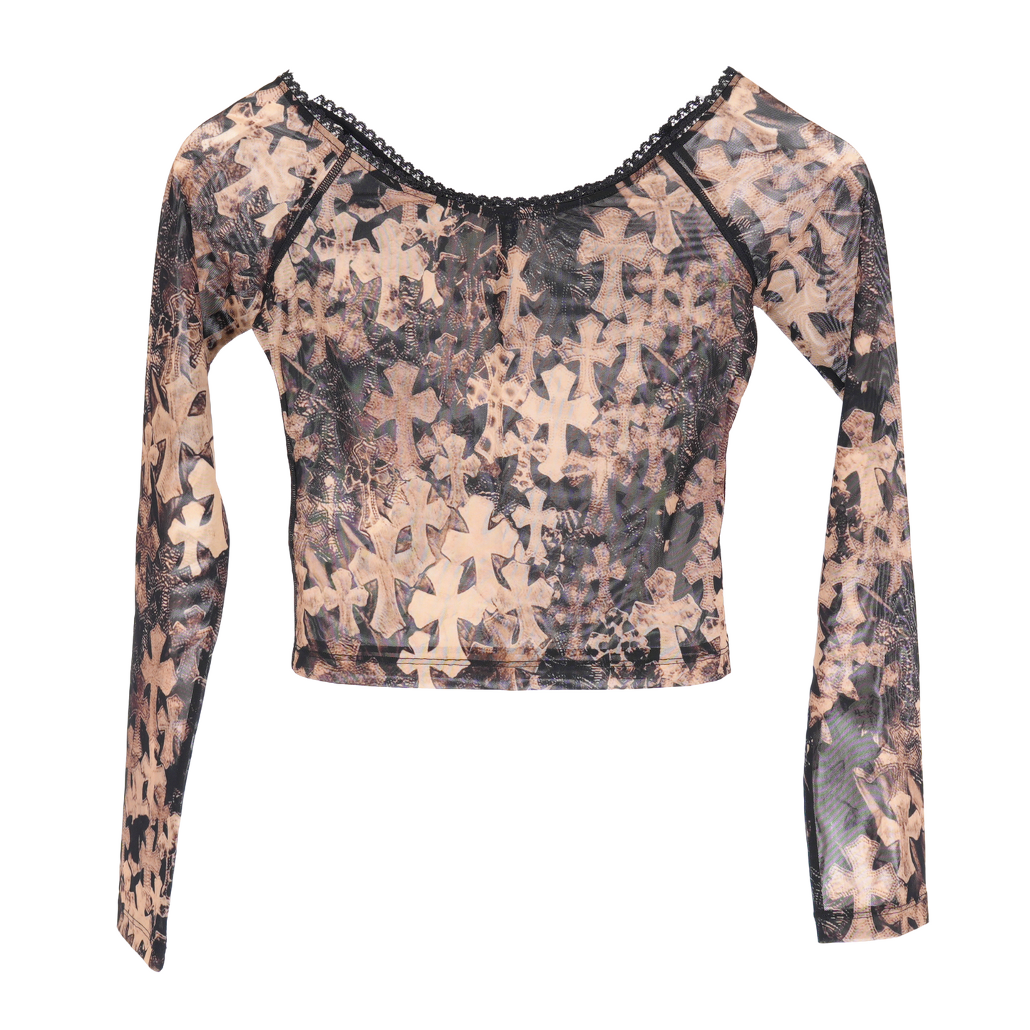CHROME HEARTS ALLOVER FLOODED CROSS PRINT TOP
