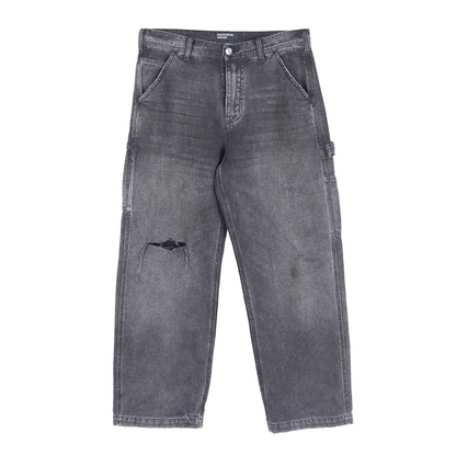 ERD Distressed Faded Black Carpenter Pants