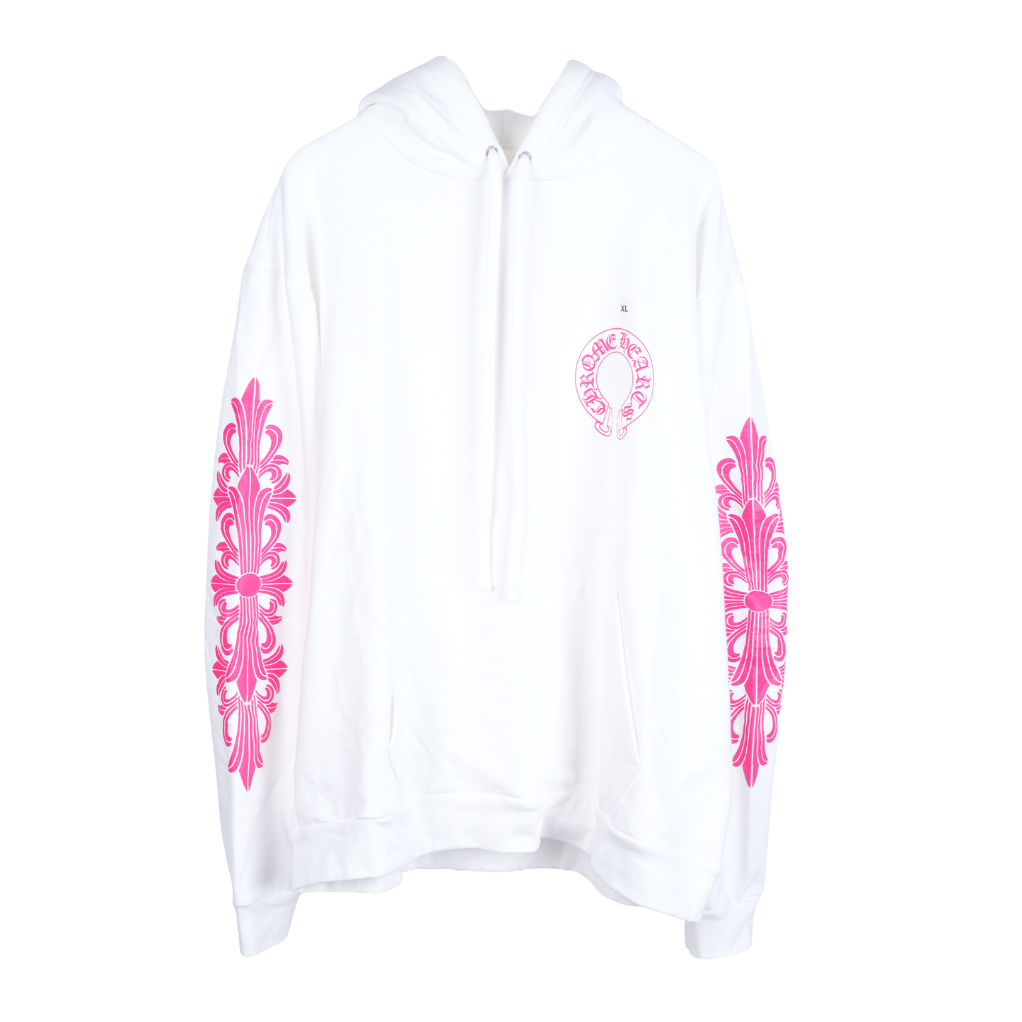 CH WHITE FLORAL HOT PINK HOODIE