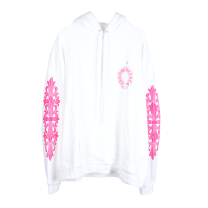CH WHITE FLORAL HOT PINK HOODIE