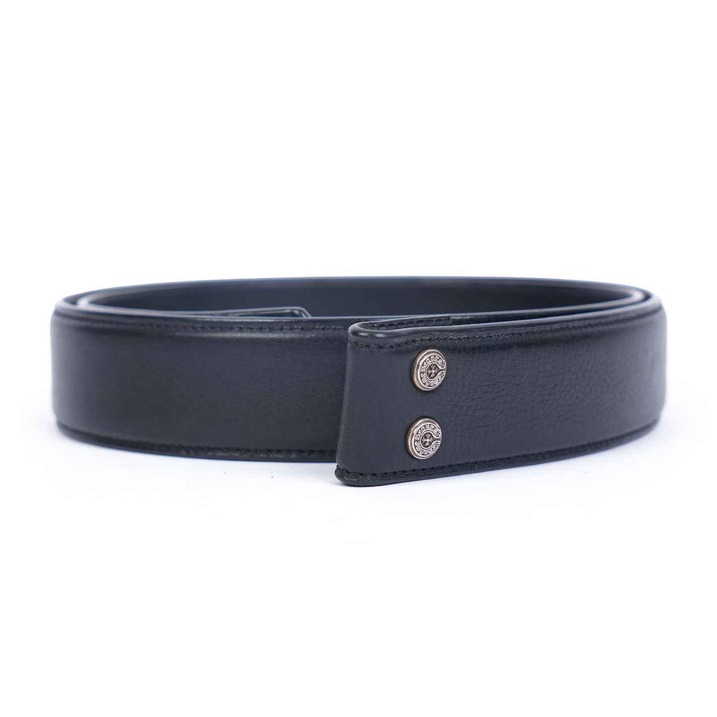 CHROME HEARTS PLAIN BLACK BELT STRAP 1.5" SIZE 36