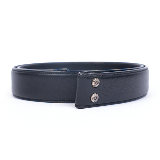 CHROME HEARTS PLAIN BLACK BELT STRAP 1.5" SIZE 36