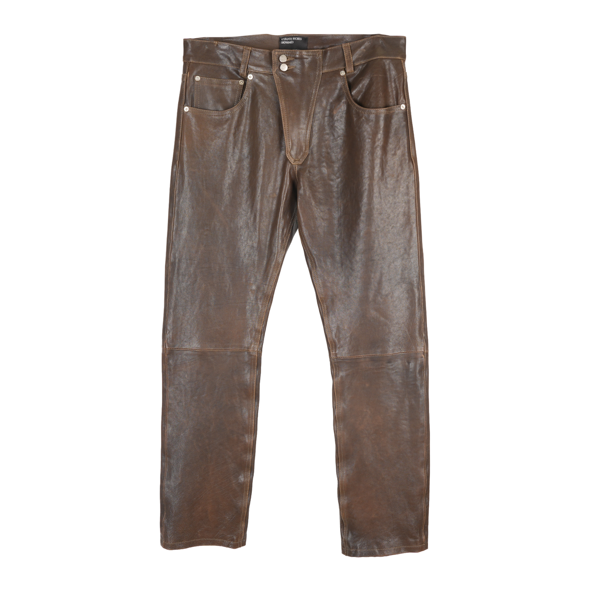 ENFANTS RICHES DÉPRIMÉS ERD BROWN LEATHER PANTS