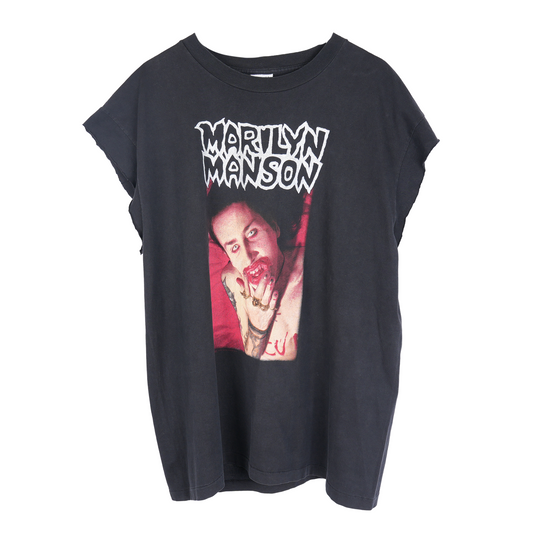 VINTAGE 1994 MARILYN MANSON ‘I AM THE GOD OF FUCK’ CUT OFF BAND TEE