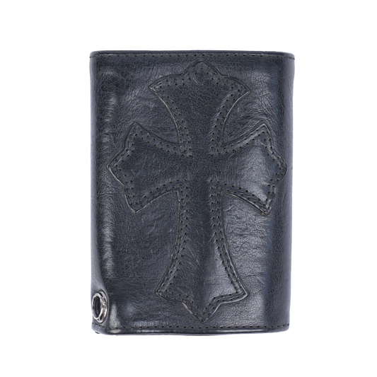CHROME HEARTS BLACK CROSS PATCH SNAP WALLET