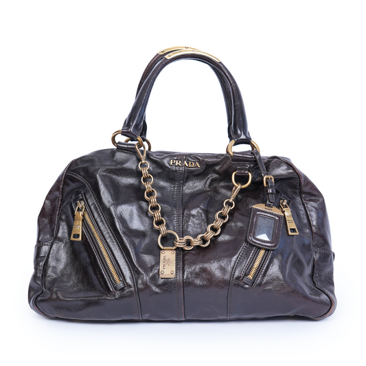 VINTAGE PRADA LEATHER CHAIN BAG