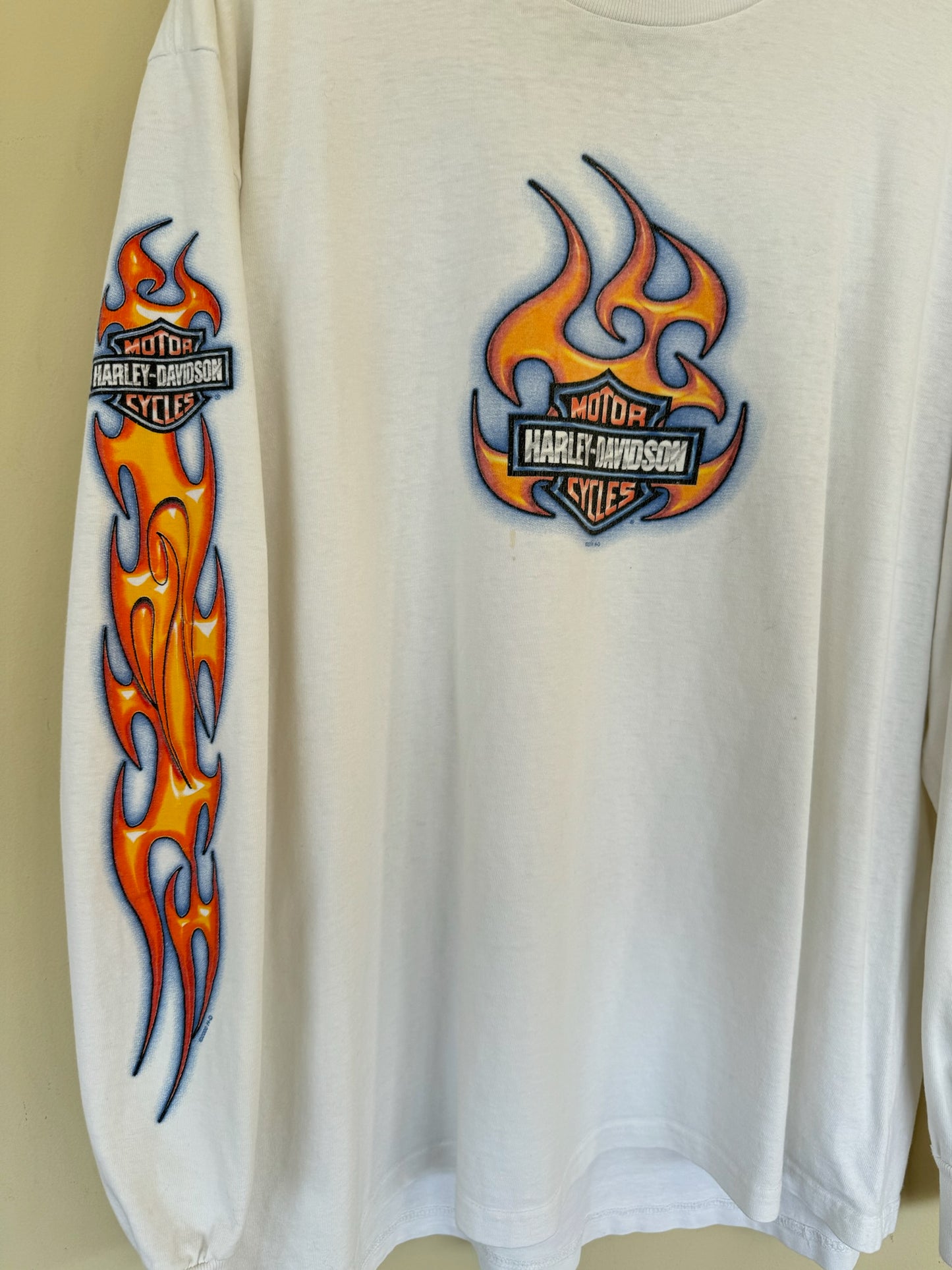 Harley Davidson White Flame Long Sleeve