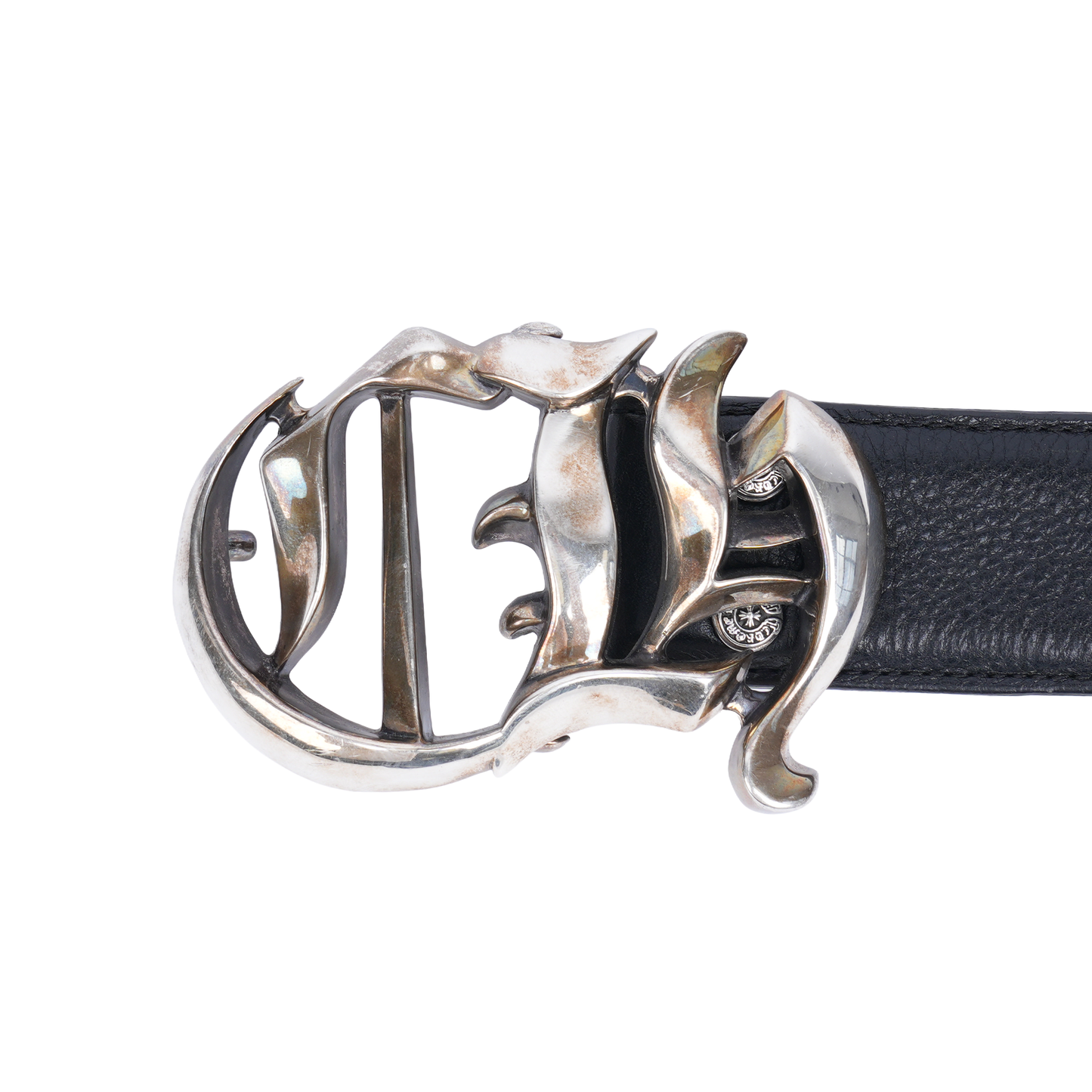 CHROME HEARTS CH LOGO BELT BLACK STUD STRAP