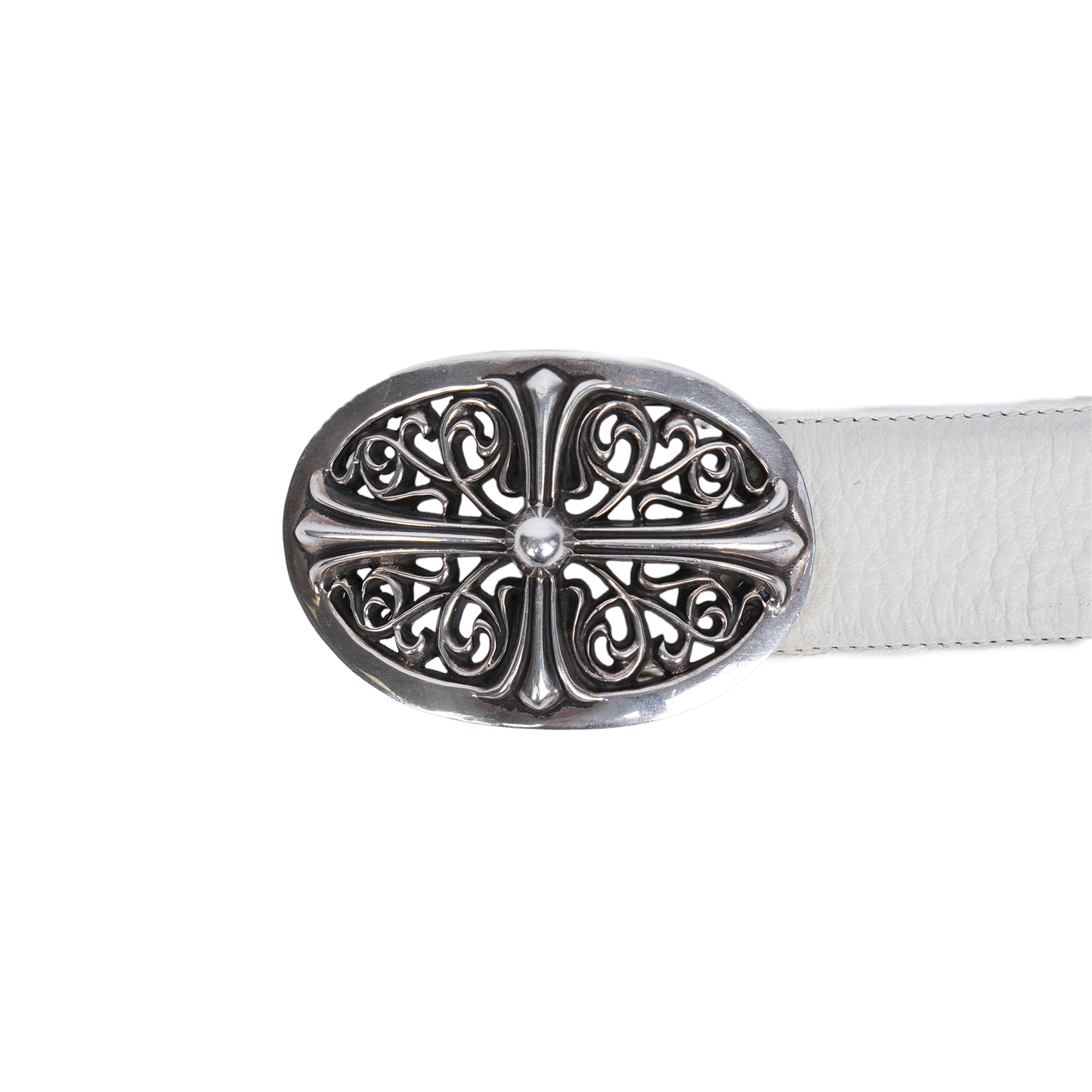 CHROME HEARTS WHITE OVAL BELT