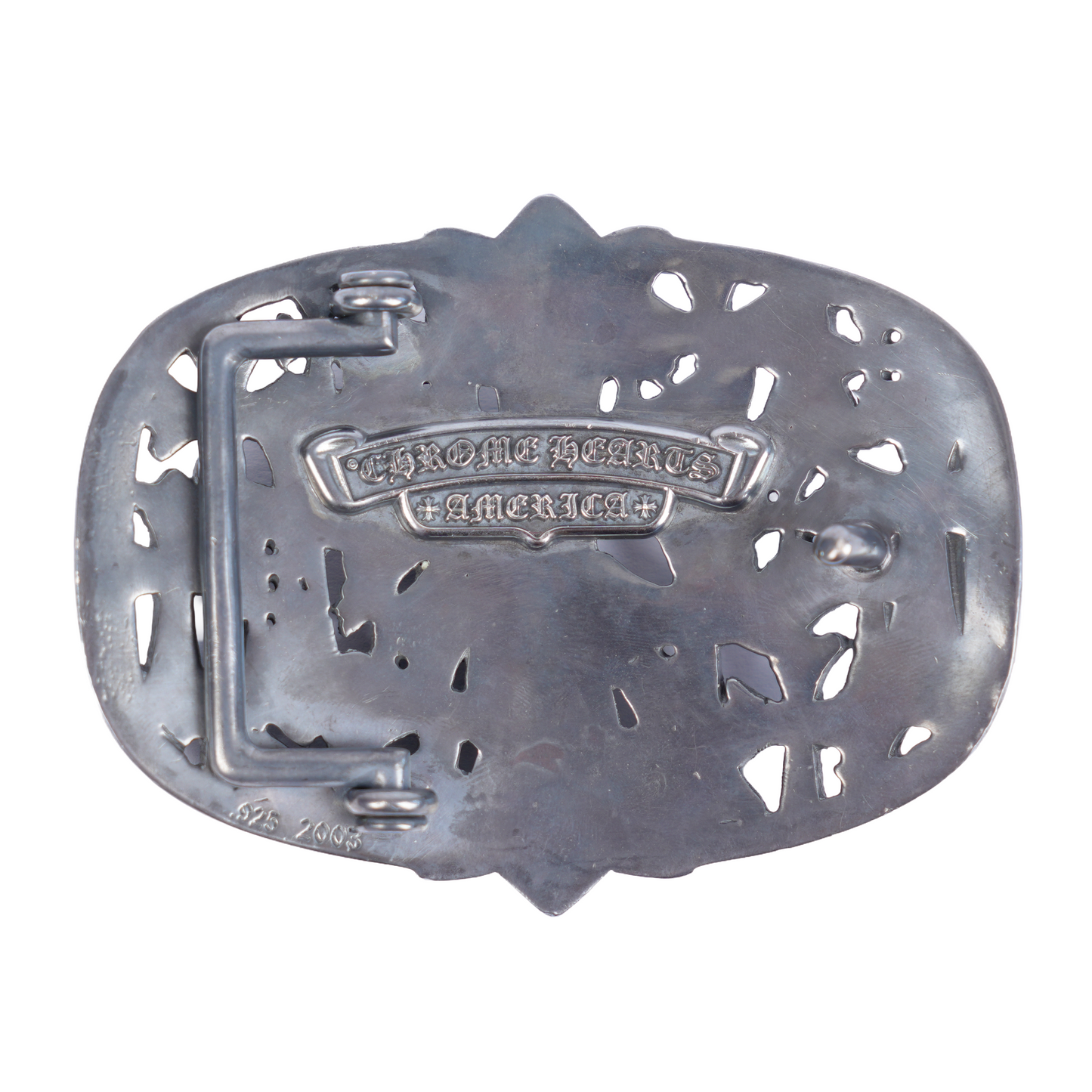 CHROME HEARTS 1.5" BLACK RHODIUM CEMETERY BUCKLE
