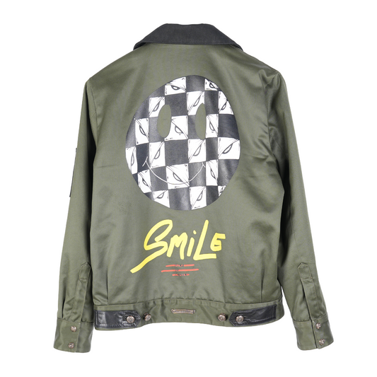 CHROME HEARTS OLIVE MATTY BOY SMILE WORK JACKET
