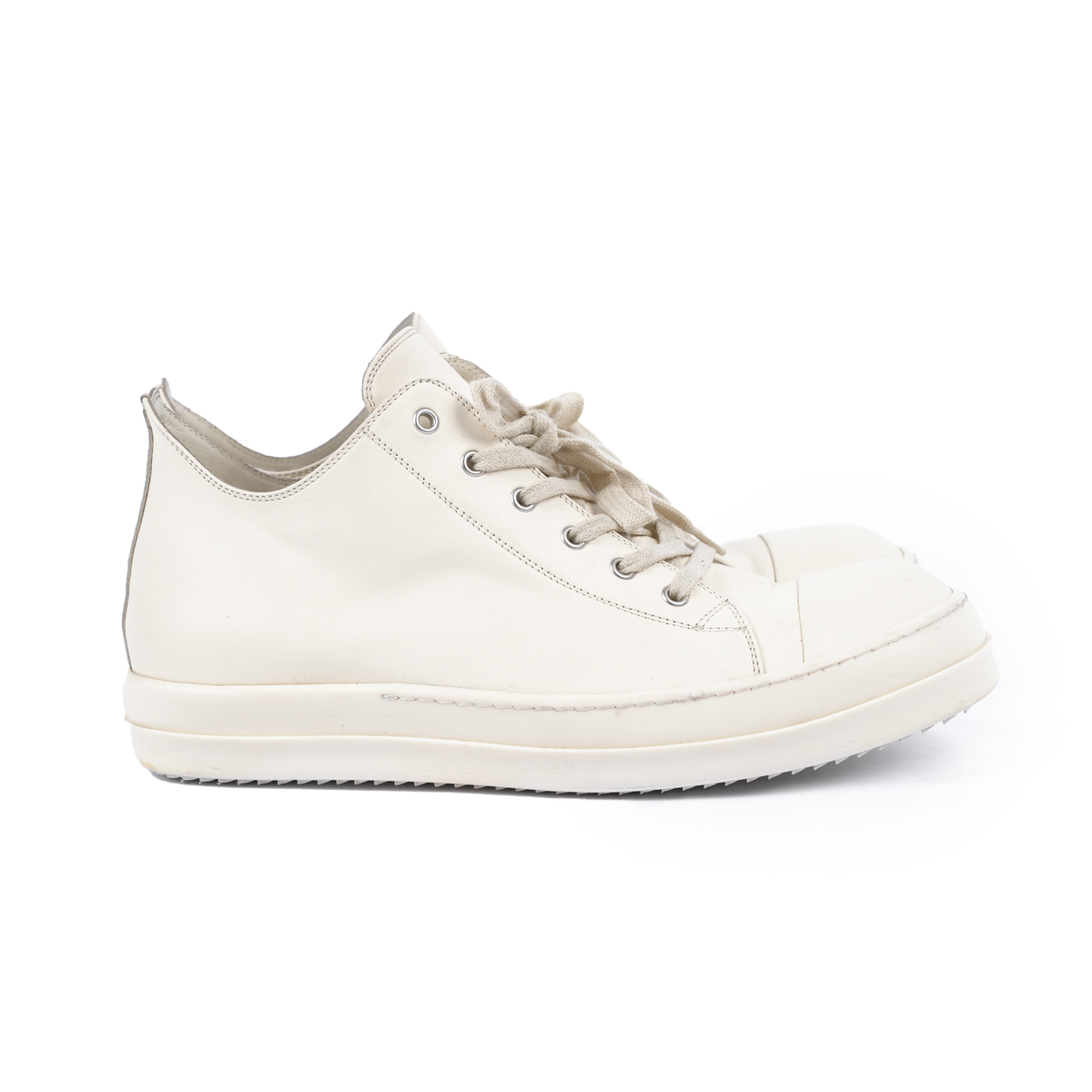 RICK OWENS OFF WHITE TOWER LOW TOP SNEAKERS