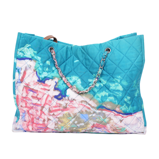 CHANEL 2011 GRAFFITI WATER COLOR QUILTED TOTE BAG