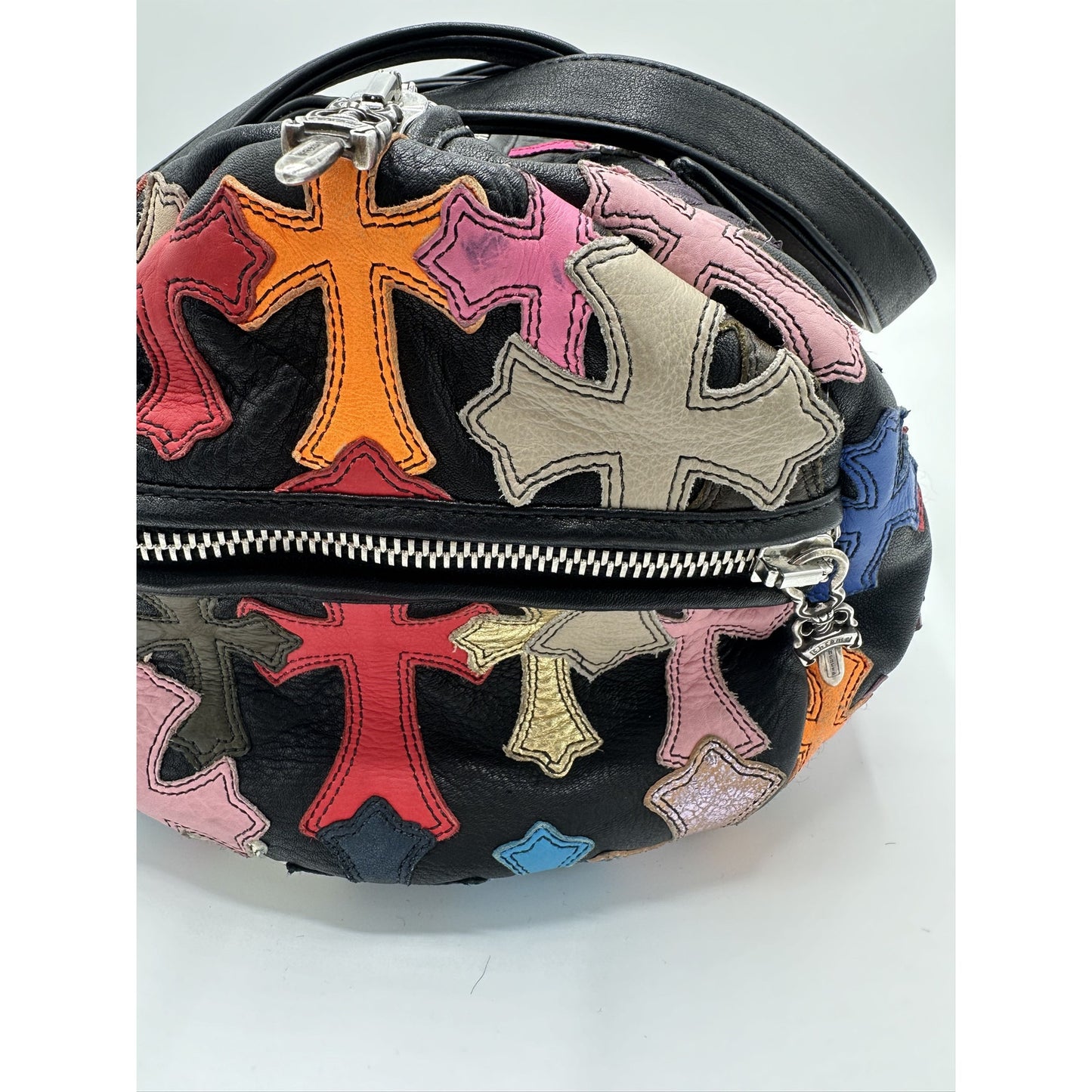 CHROME HEARTS MULTICOLOR CROSS PATCH DUFFLE BAG