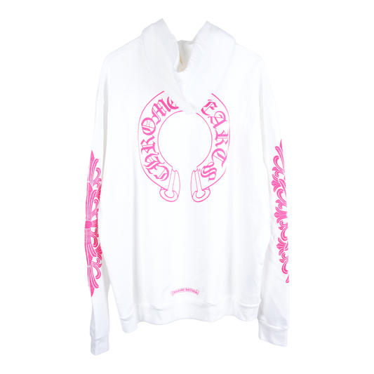 CH WHITE FLORAL HOT PINK HOODIE