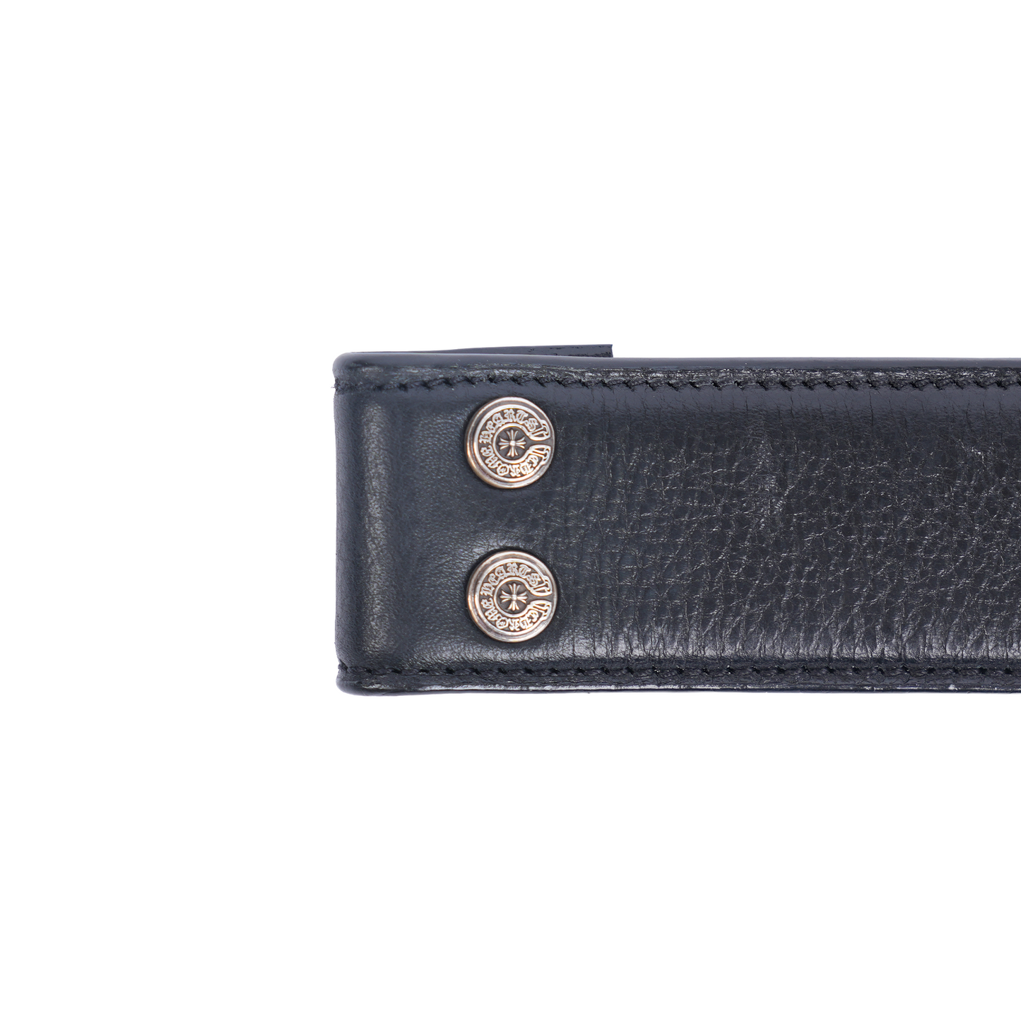 CHROME HEARTS PLAIN BLACK BELT STRAP 1.5" SIZE 36
