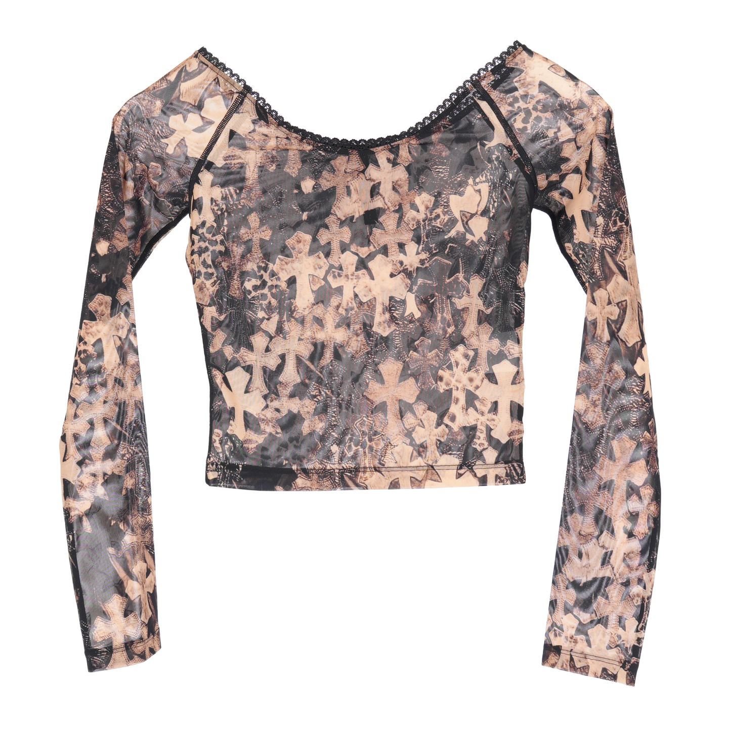 CHROME HEARTS ALLOVER FLOODED CROSS PRINT TOP