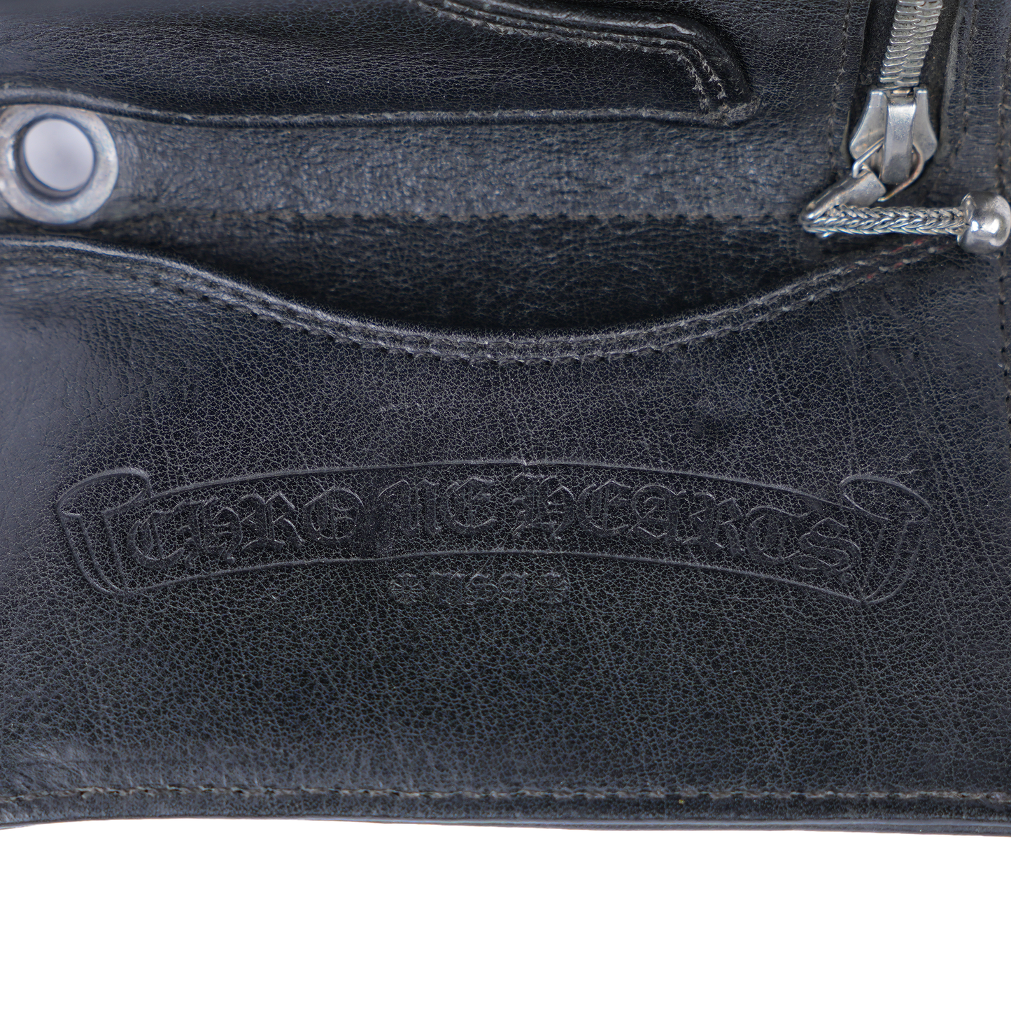 CHROME HEARTS BLACK CROSS PATCH SNAP WALLET