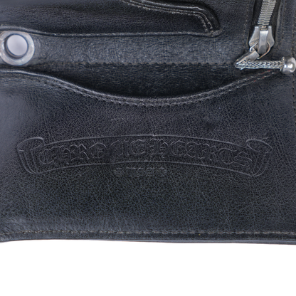 CHROME HEARTS BLACK CROSS PATCH SNAP WALLET