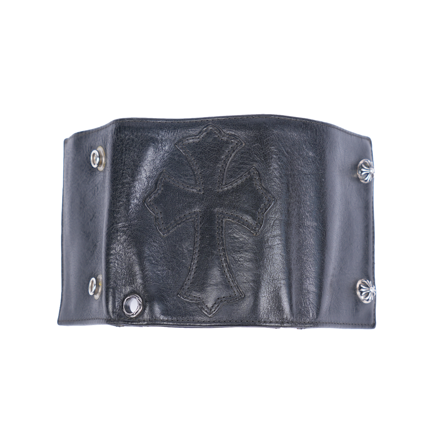 CHROME HEARTS BLACK CROSS PATCH SNAP WALLET