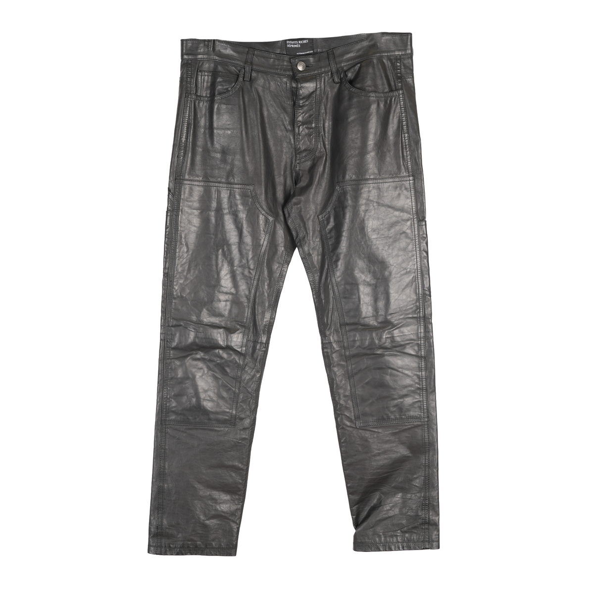 ENFANTS RICHES DÉPRIMÉS ERD BLACK LEATHER DOUBLE KNEE PANTS