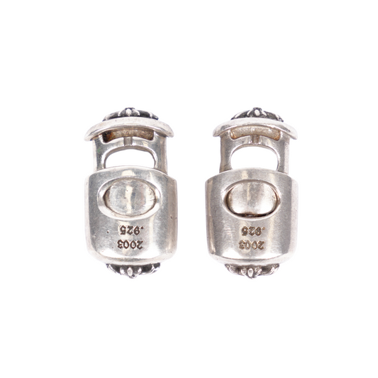 CHROME HEARTS PAIR OF STERLING SILVER .925 LACE LOCK LACE STOPPERS