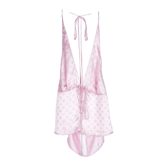 CHROME HEARTS PINK MONOGRAM SILK TOP