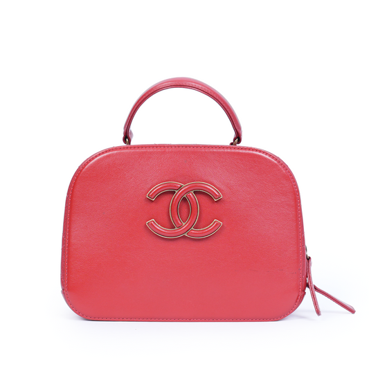 CHANEL RED VANITY CASE BAG
