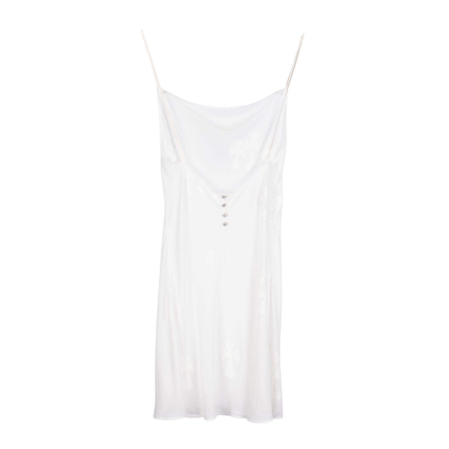 CHROME HEARTS 100% SILK CROSS PATCH WOMEN'S DRESS