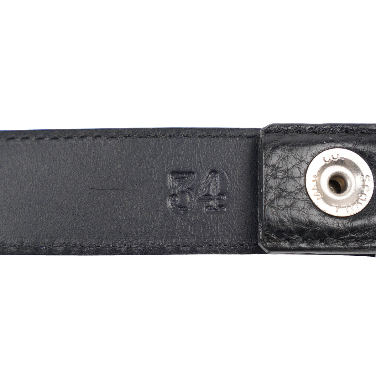 CHROME HEARTS 1 INCH OVAL BELT BUCKLE WITH BLACK STRAP