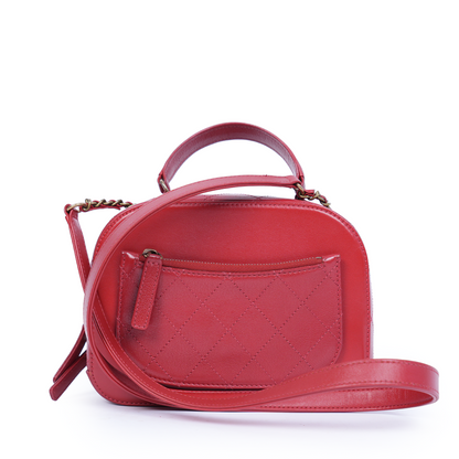 CHANEL RED VANITY CASE BAG