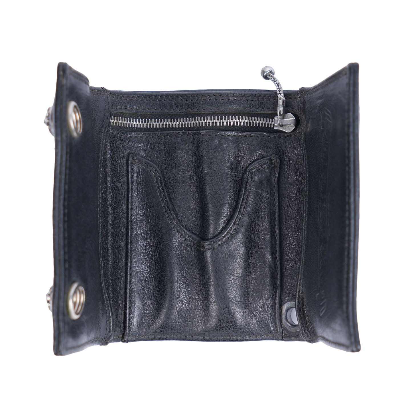 CHROME HEARTS BLACK CROSS PATCH SNAP WALLET