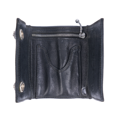 CHROME HEARTS BLACK CROSS PATCH SNAP WALLET