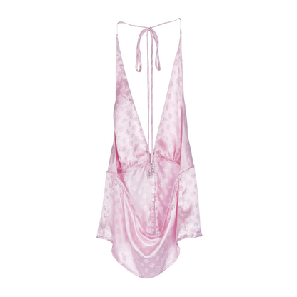 CHROME HEARTS PINK MONOGRAM SILK TOP