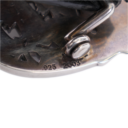 CHROME HEARTS CEMETERY BELT WITH BLACK STRAP