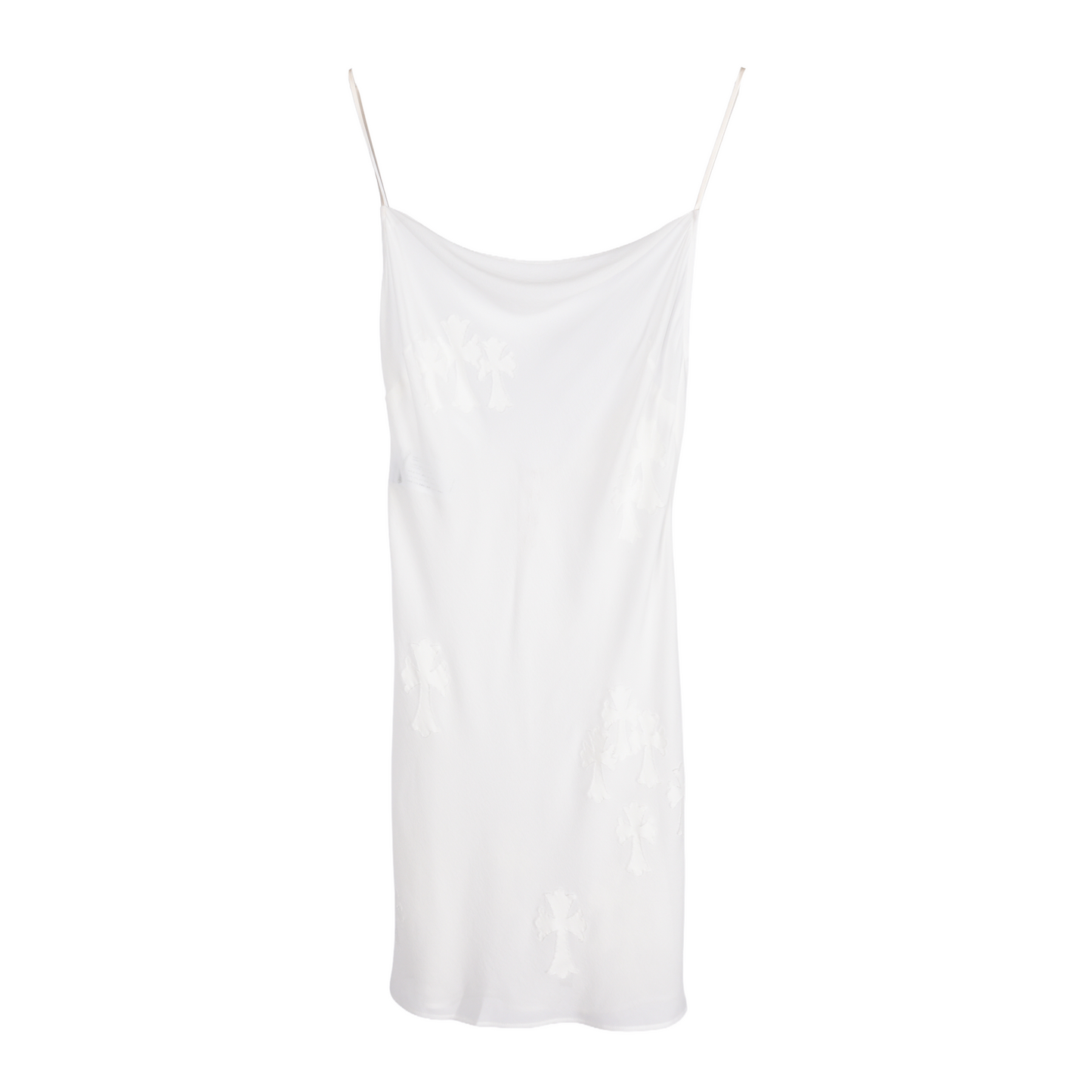 CHROME HEARTS 100% SILK CROSS PATCH WOMEN'S DRESS