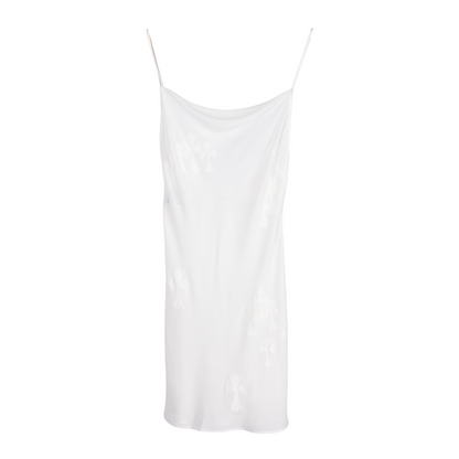 CHROME HEARTS 100% SILK CROSS PATCH WOMEN'S DRESS