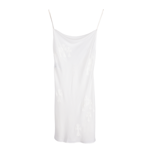 CHROME HEARTS 100% SILK CROSS PATCH WOMEN'S DRESS