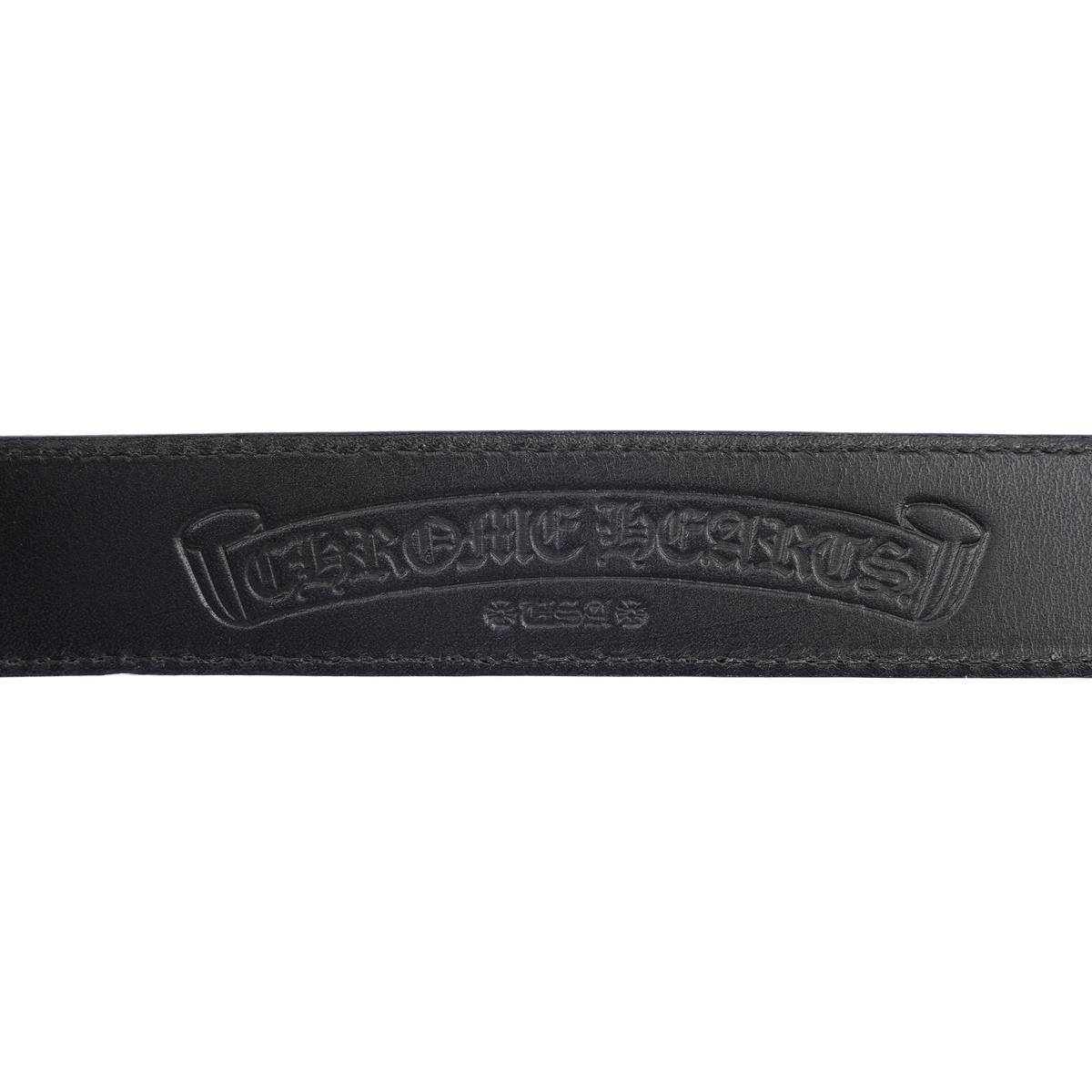 CHROME HEARTS 1 INCH OVAL BELT BUCKLE WITH BLACK STRAP