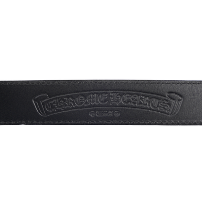 CHROME HEARTS 1 INCH OVAL BELT BUCKLE WITH BLACK STRAP